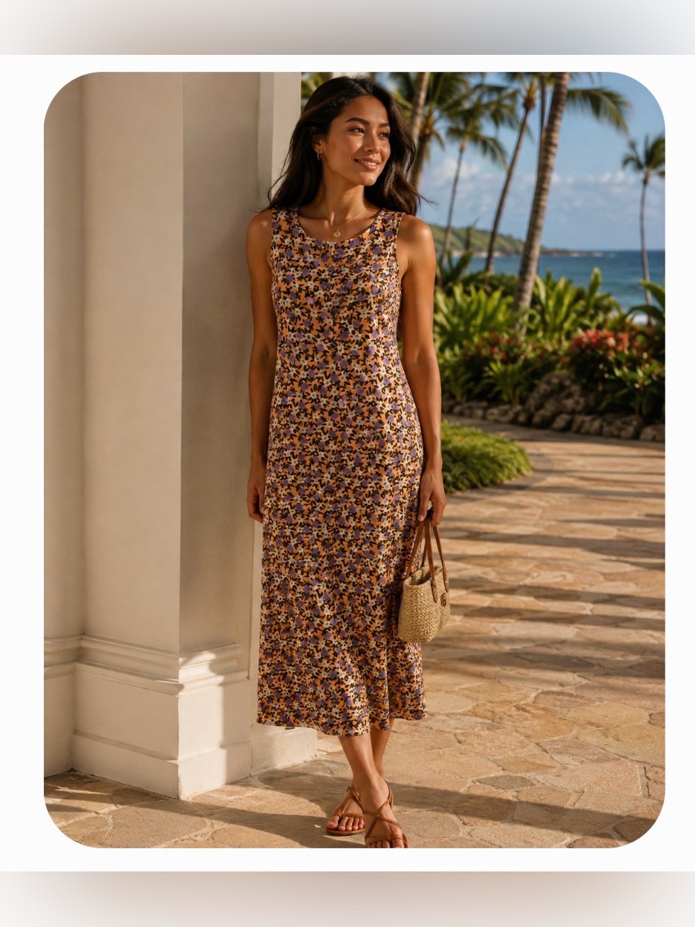Hilo Hattie 80s Vintage Hawaiian Pineapple Print MIDI Dress 6